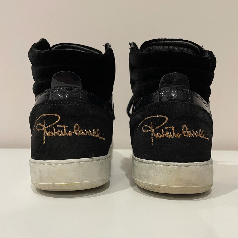 Roberto Cavalli velvet high top sneakers